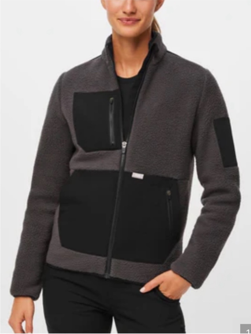 Figs on shift Fleece Zip-Up Jacket